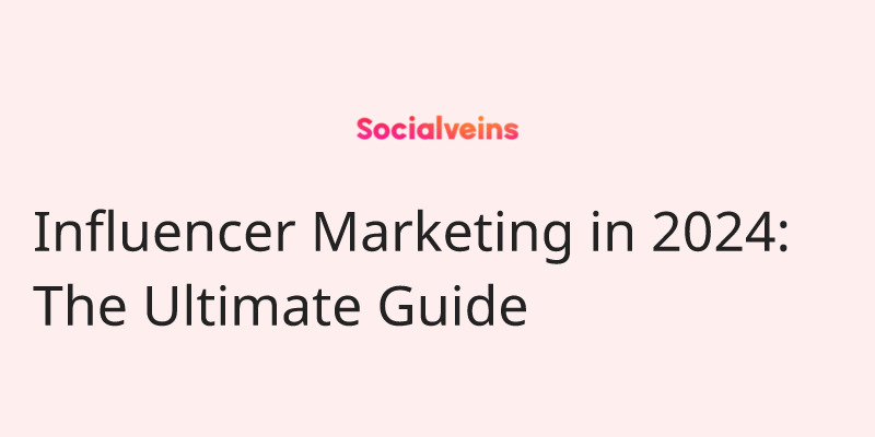 Image of Influencer Marketing in 2024: The Ultimate Guide on socialveins Influencer marketing blog